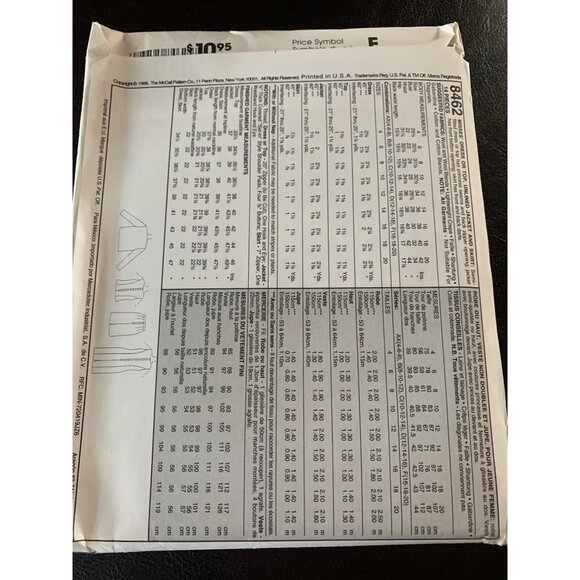 McCall's Misses Dress Shirt Coat Skirt Sewing Pattern Sz 16 - 20 8462 - Uncut - Picture 5 of 9